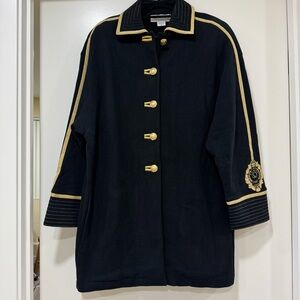 Vintage St. John Sportwear Jacket Gold Buttons Logo Made in Italy Size Medium